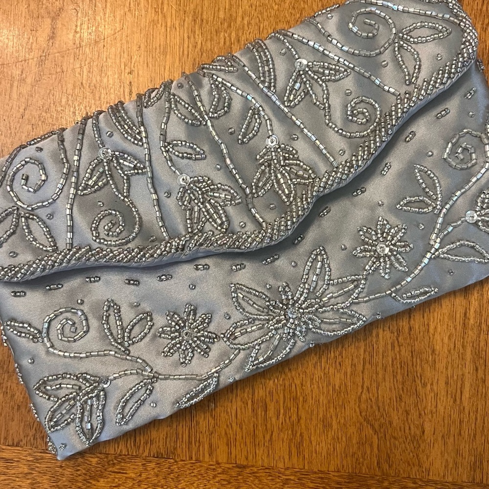 Gray Beaded purse